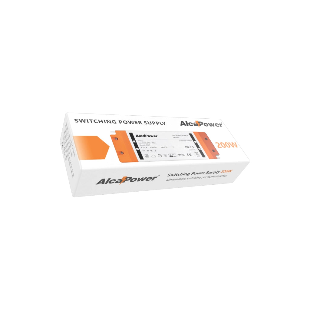 Alcapower Alimentatore Switching 24V 200W 8.3A IP20, Convertitore DC ad alta efficienza per applicazioni professionali ed industriali