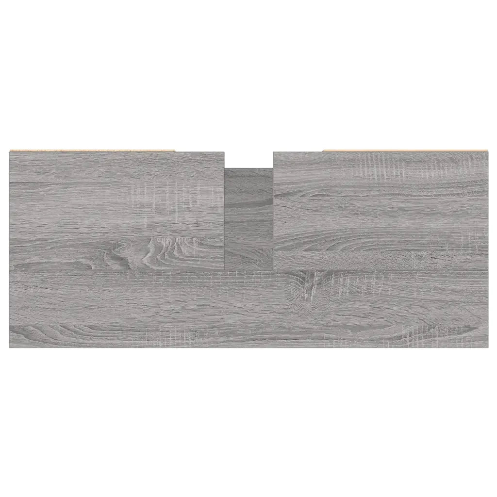 Mobiletto da bagno con contenitore 80 x 33 x 60 cm stile industriale realizzato in legno ingegnerizzato Sonoma grigio 02_0049069