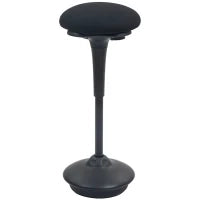 Sgabello da Ufficio Ergonomico Girevole a 360°, Ampia Base, 36 x 36 x 70-90 cm, Nero