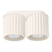 Plafoniera moderna beige ovale 21cm 2xGU10 VISTAO PureLume
