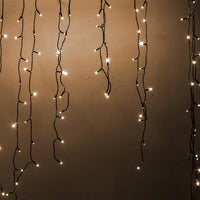 Luci di Natale tenda 400 Led plastica bianco caldo cm 750