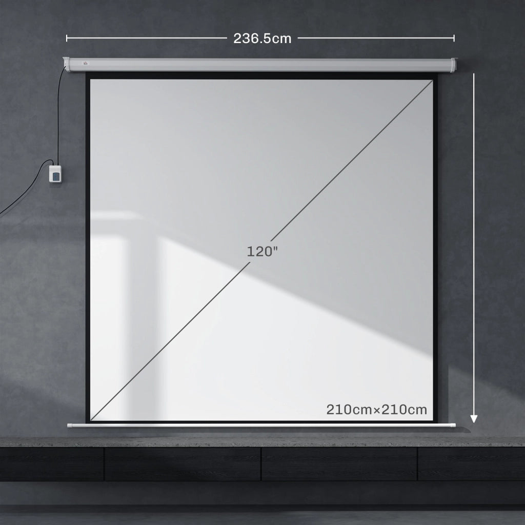 Telo Proiettore 120" Formato 1:1 con Telecomando 236,5x8x236,5 cm Bianco