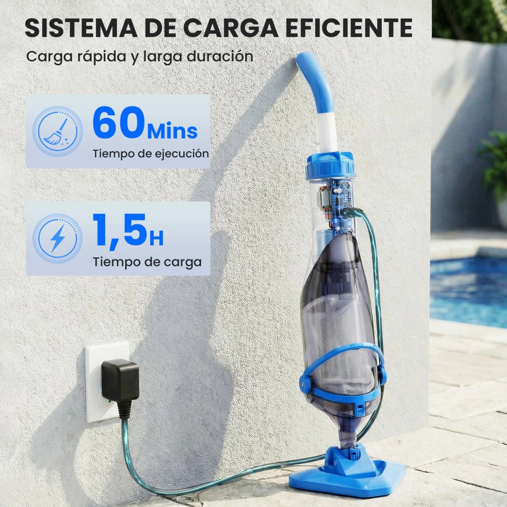 Pulitore Piscina Manuale con Cepillo e Asta Regolabile 63-150 cm ¨C zephmum ¨C Blu
