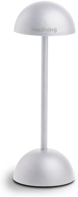 Innoliving lampada LED da tavolo INN-293 Bianca, ricaricabile USB, Touch con Luce Dimmerabile a 3 Livelli per interni ed esterni