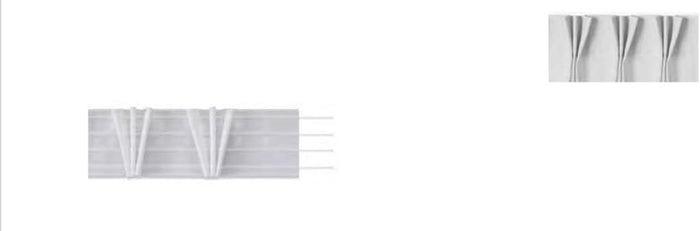 Fettuccia Arricciatenda Vipliss - Fascia per Tende - Nastro Trasparente - Vendita al Metro lineare (FET-170-VI-T Altezza 17CM)