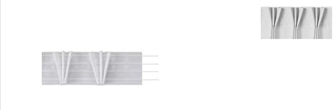 Fettuccia Arricciatenda Vipliss - Fascia per Tende - Nastro Bianco - Vendita al Metro lineare (FET-170-VI Altezza 17CM)