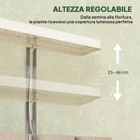 Lampade per Pianta da 42 Luci LED con 3 Vasi, Timer e Illuminazione Regolabile, 45x18.8x47.8 cm, Bianco