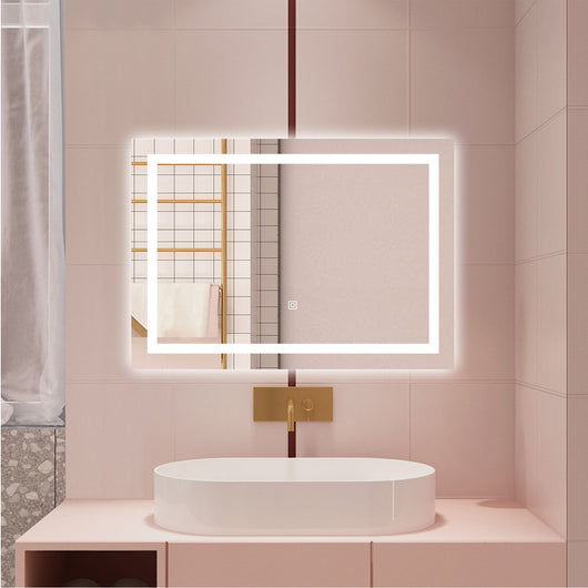 AICA Specchio da bagno  80 x 150 cm, dimmerabile, interruttore touch, Funzione Memoria, antiappannamento, 3 colori