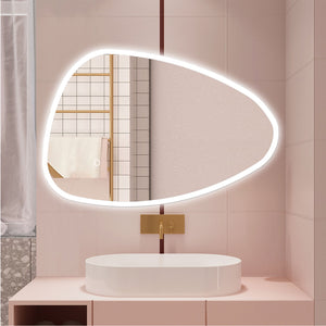 AICA Specchio da bagno 120 x 80 cm, dimmerabile, Funzione Memoria, antiappannamento, 3 colori