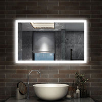 100 x 60 cm,AICA Specchio da Bagno LED con Luce, 3 Colori Regolabili,memoria, antiappannamento,CRI>90,autospegnimento