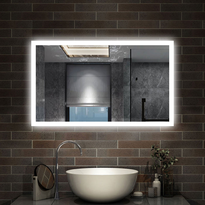 100 x 60 cm,AICA Specchio da Bagno LED con Luce, 3 Colori Regolabili,memoria, antiappannamento,CRI>90,autospegnimento