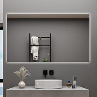 AICA Specchio da bagno 120 x 70 cm, antiappannamento, dimmerabile, interruttore touch, Funzione Memoria