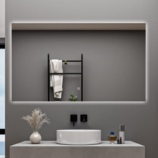 AICA Specchio da bagno 120 x 70 cm, antiappannamento, dimmerabile, interruttore touch, Funzione Memoria