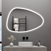 AICA Specchio da bagno 120 x 80 cm, dimmerabile, Funzione Memoria, antiappannamento, 3 colori