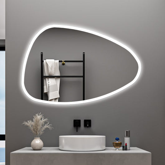 AICA Specchio da bagno 120 x 80 cm, dimmerabile, Funzione Memoria, antiappannamento, 3 colori