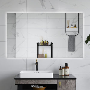 AICA Specchio da bagno 120 x 70 cm, antiappannamento, dimmerabile, interruttore touch, Funzione Memoria