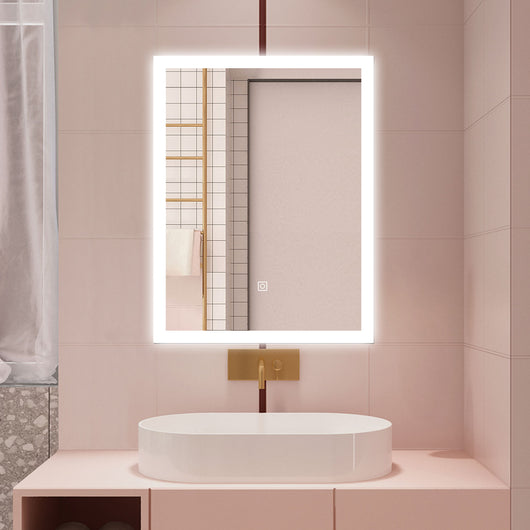 AICA Specchio da bagno  50 x 70 cm, dimmerabile, Funzione Memoria, antiappannamento, 3 colori