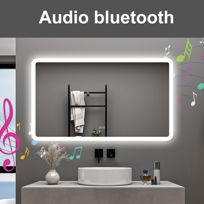 AICA Specchio da bagno  70 x 120 cm, dimmerabile, Blue tooth, Funzione Memoria, antiappannamento, 3 colori