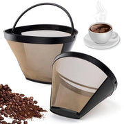 Filtro per caffè permanente - Supporto per filtro nr4 - Acciaio inossidabile - Adatto per 8-12 tazze - Lavabile - Diametro 120 mm - Filtro permanente