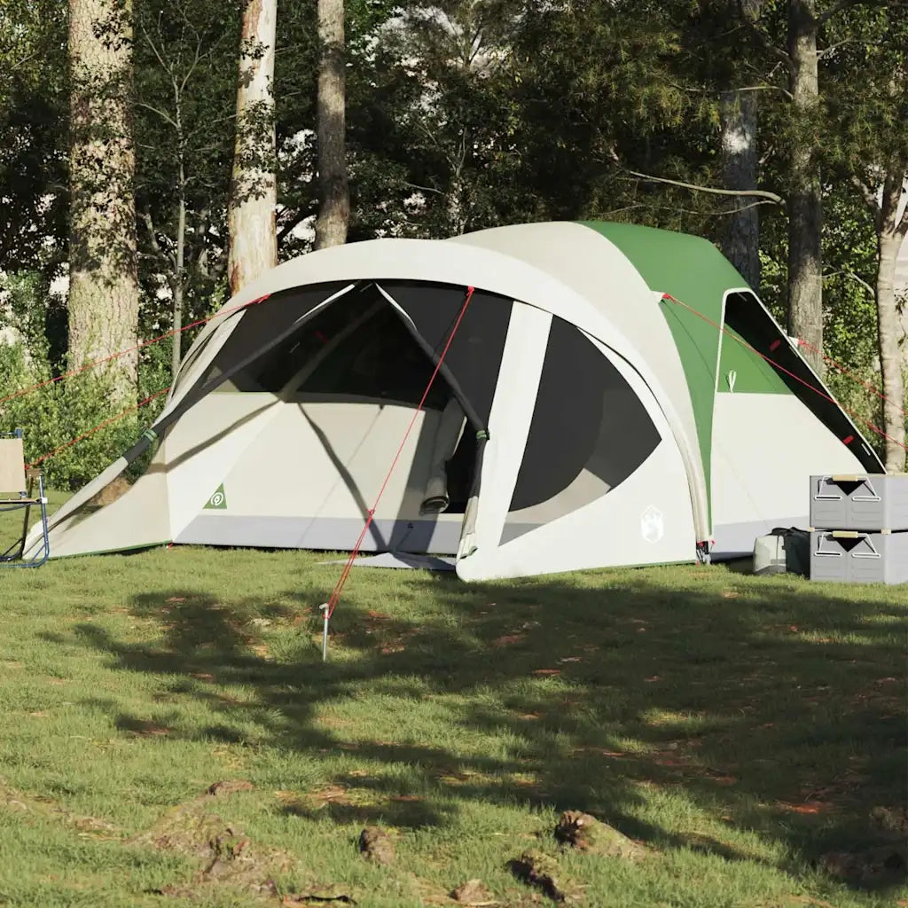 Tenda Familiare a Tunnel per 6 Persone Verde Impermeabile 4009458