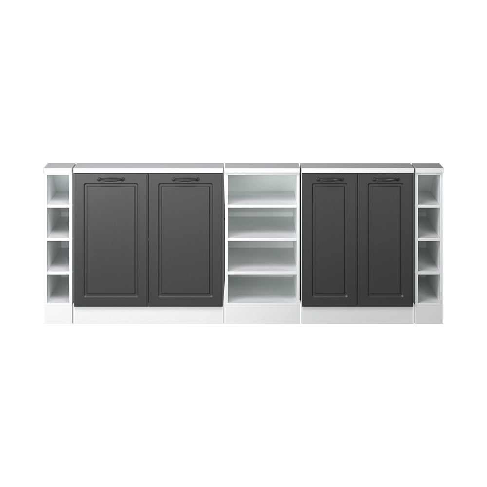 Set di mobili sottotetto Rion Antracite rustico/Bianco Set di 5 Vicco