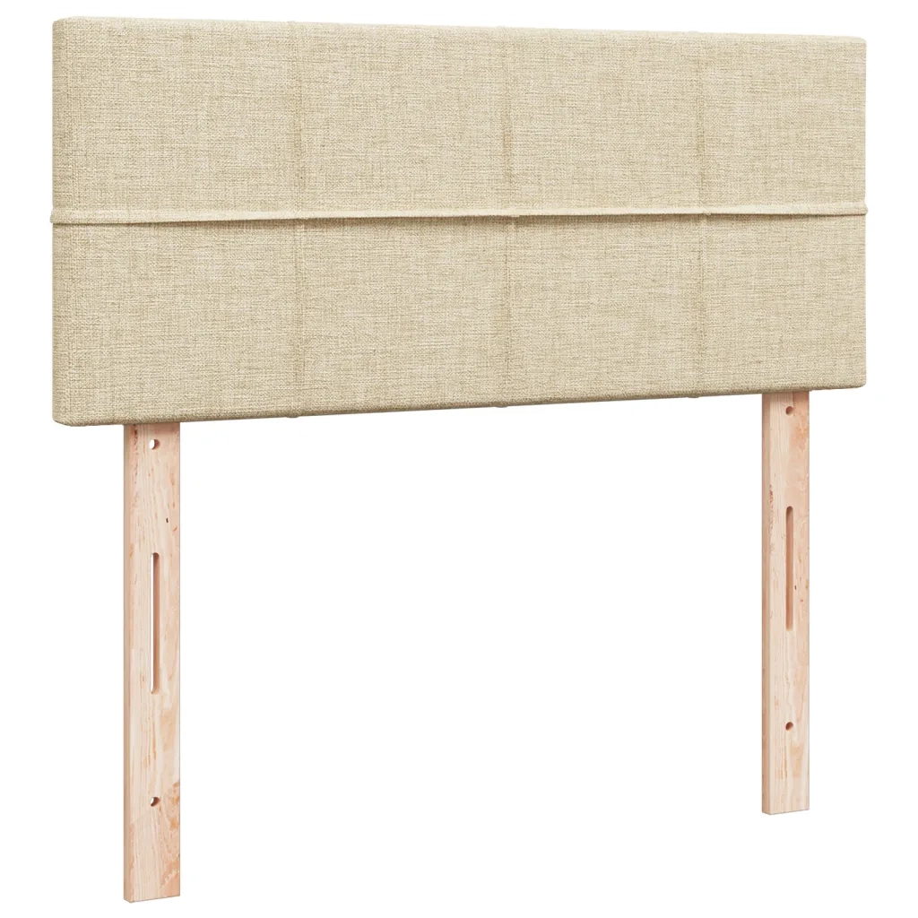 vidaXL Giroletto a Molle con Materasso Crema 120x190 cm in Tessuto