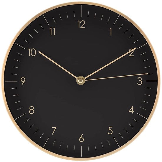 Orologio da parete moderno con cristallo a quarzo senza tic, in design scandinavo, decorazione per casa e ufficio, in nero e oro