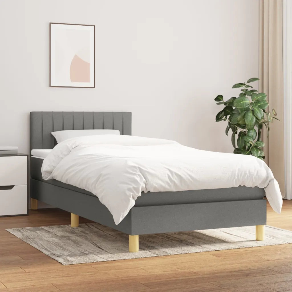 Giroletto a Molle con Materasso Grigio Scuro 100x200 cm Tessutocod mxl 75560