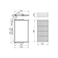 Kit Cestello in Filo Metallico e Telaio 800 mm in Alluminio e Plastica Emuca