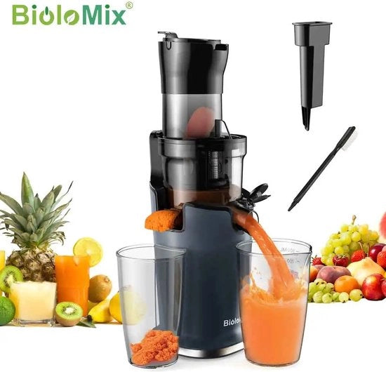 Sapcentrifuga per Frutta e Verdura - 500ML - 200W - Juicatore a Perso Freddo - Nero