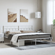 Giroletto con Testiera-Struttura Letto con testiera Metallo Bianco 193x203 cm 625489