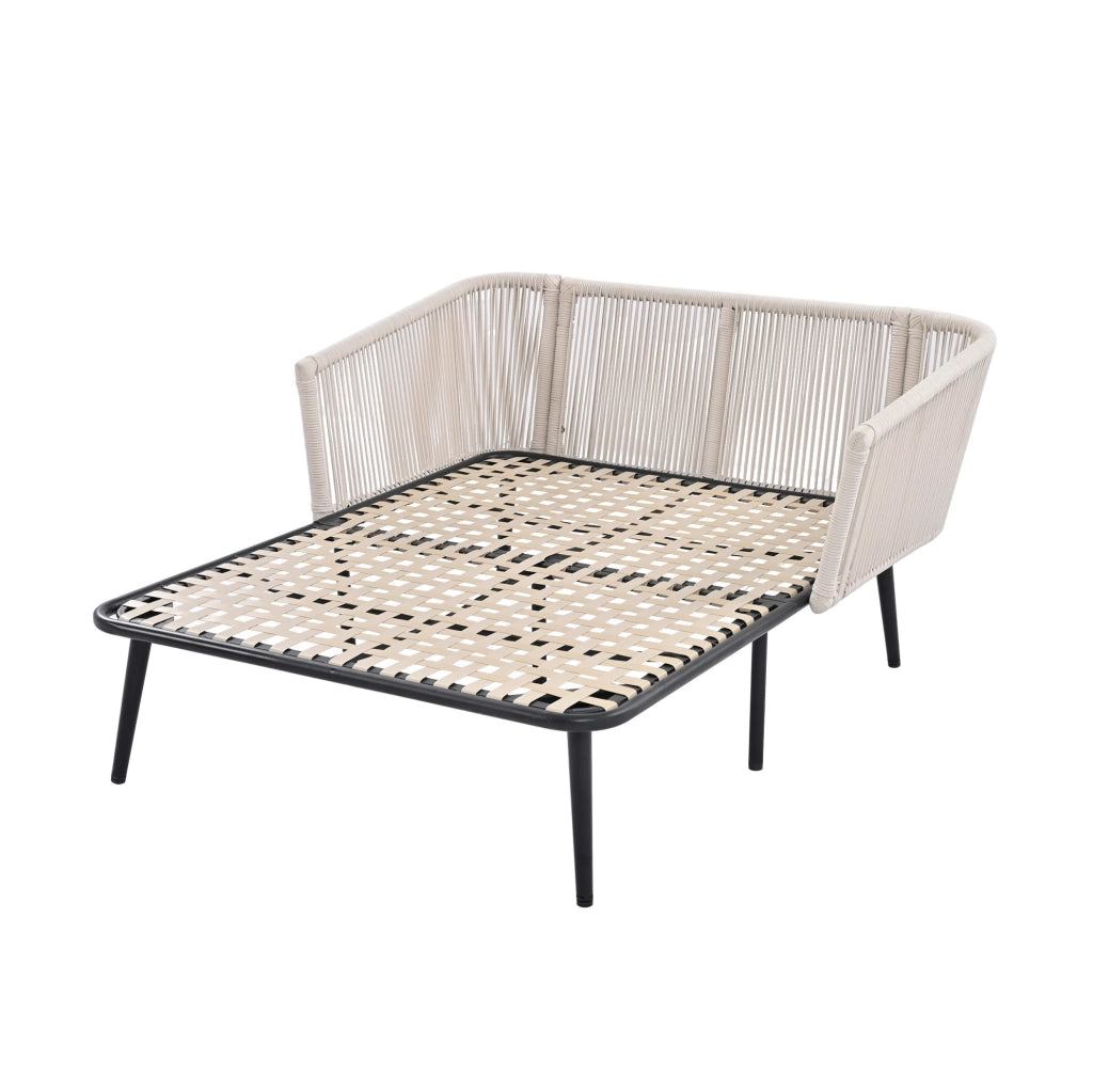 Sonnenliege da esterno in acciaio zincato con cuscino sfoderabile; beige