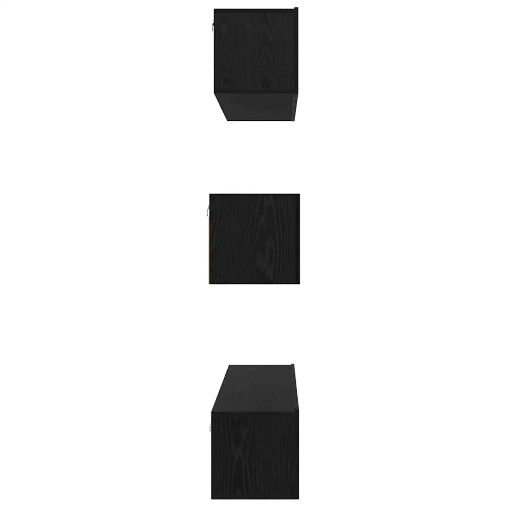 vidaXL Set mobile TV 7 pcs Rovere nero 80 x 30 x 30 cm