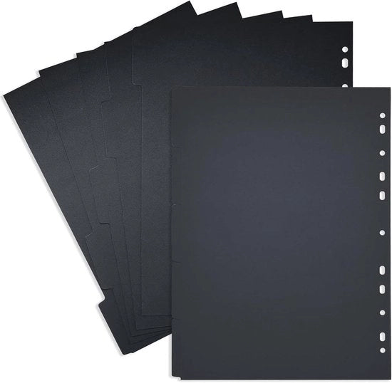 Tabbladen A4 con 11 gatti, 10 fogli/2 set - Nero - Cerniera Quaderno Planner