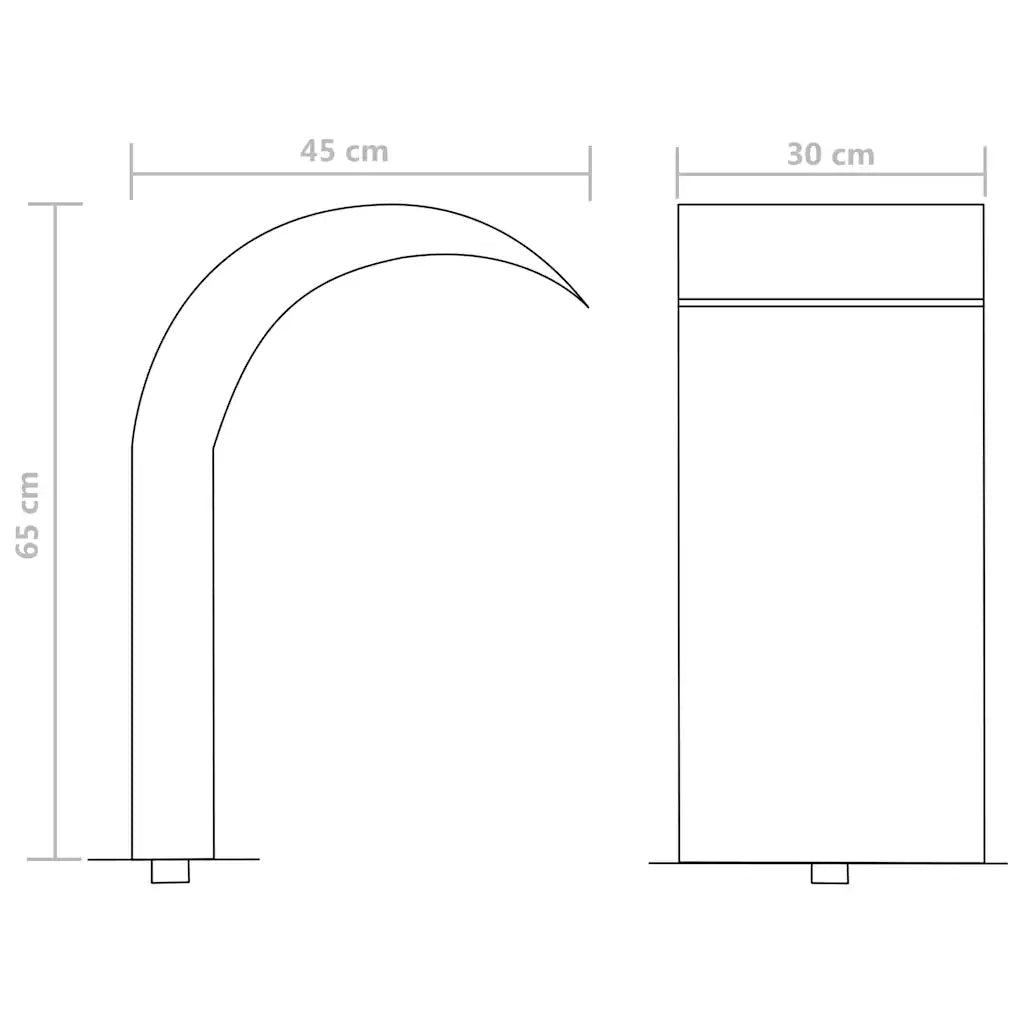 Fontana per Piscina in Acciaio Inossidabile 45x30x65 cm Argento 43692