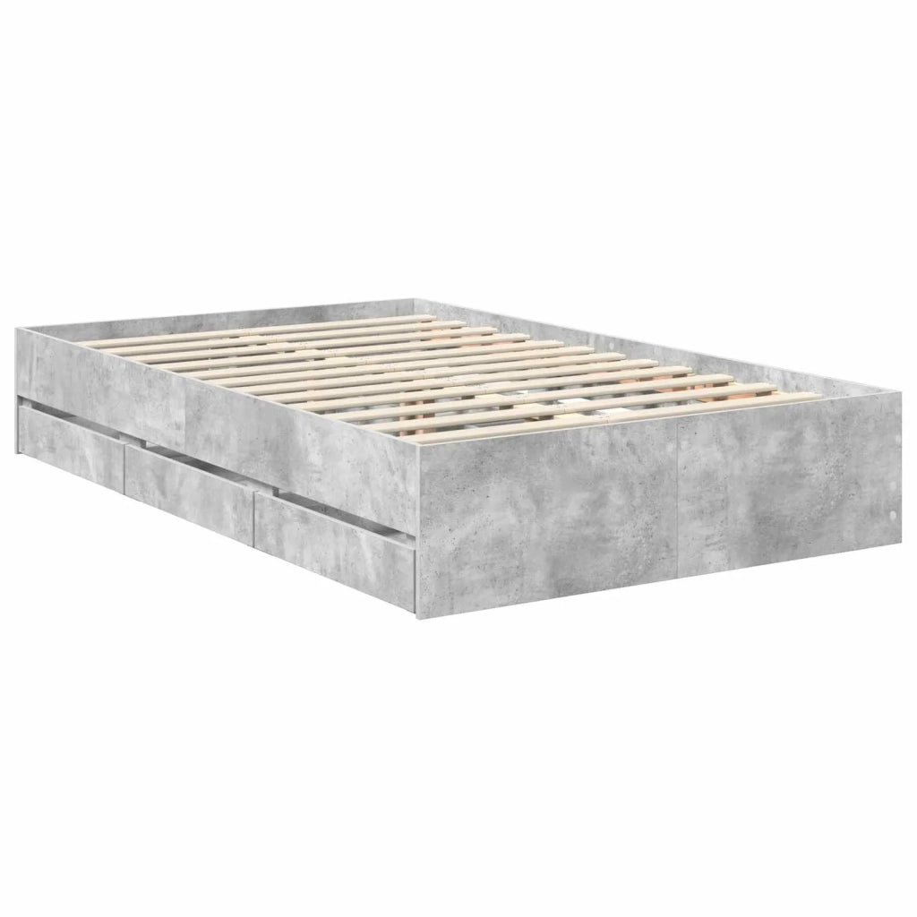 Struttura del letto con cassetto Grigio cemento 120 x 190 cm 3408001