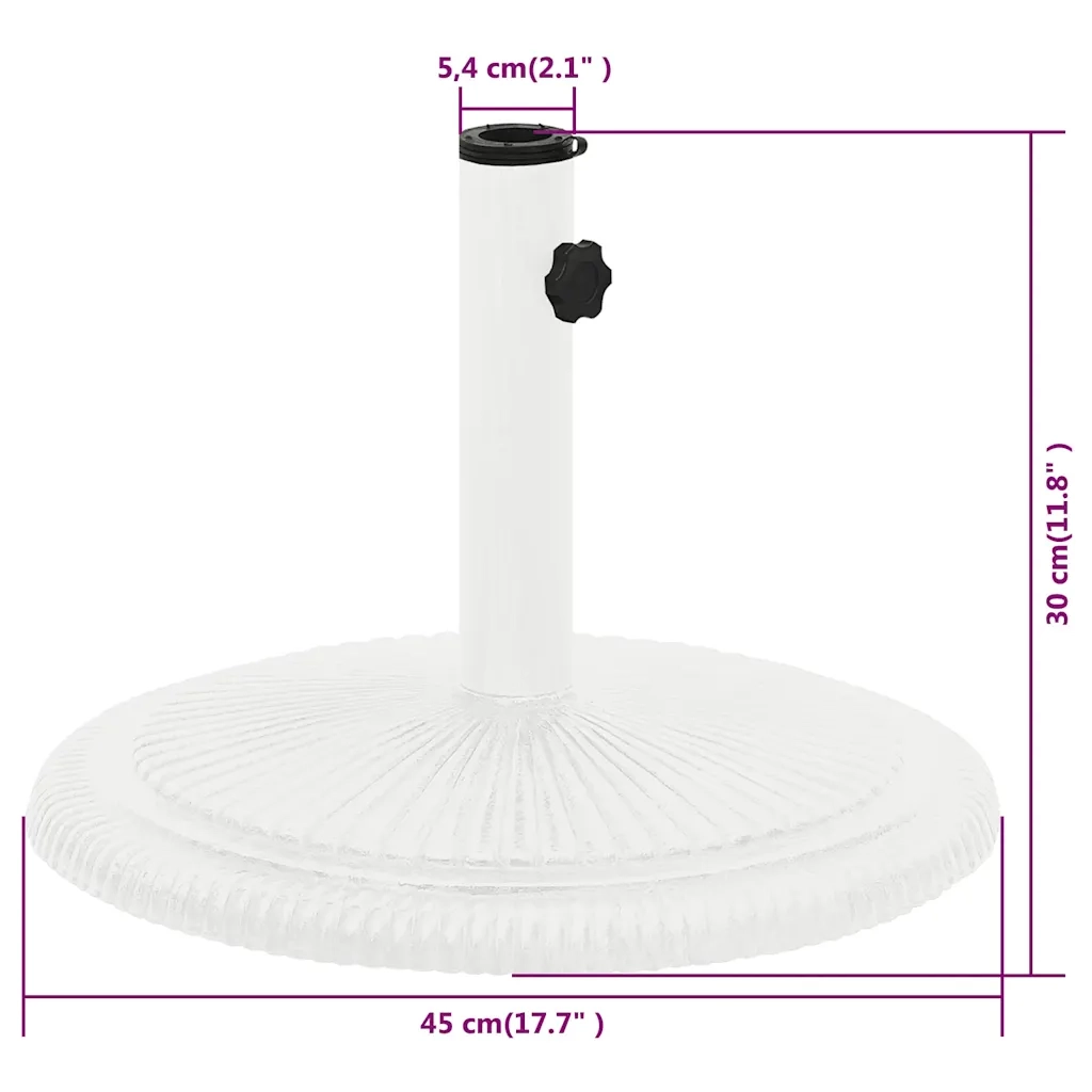 Base per ombrellone-Supporto per ombrellone Bianca 45x45x30 cm in Ghisa