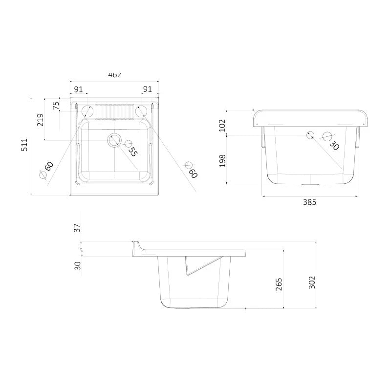 Lavatoio sospeso 45x50 ad un'anta