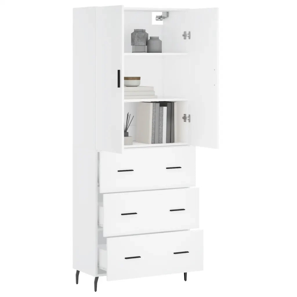 Credenza | Madia | Buffet da pranzo | Armadio da pranzo Bianca 69,5x34x180 cm in Legno Multistrato