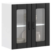 Pensile da Cucina con Porta in Vetro Lucca Nero Truciolato