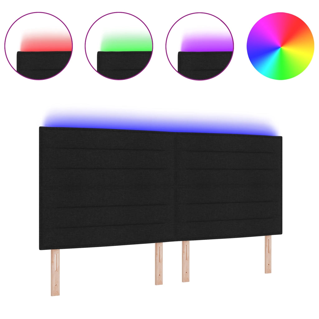 Testata LED Design Linee Nera 100 cm Tessuto
