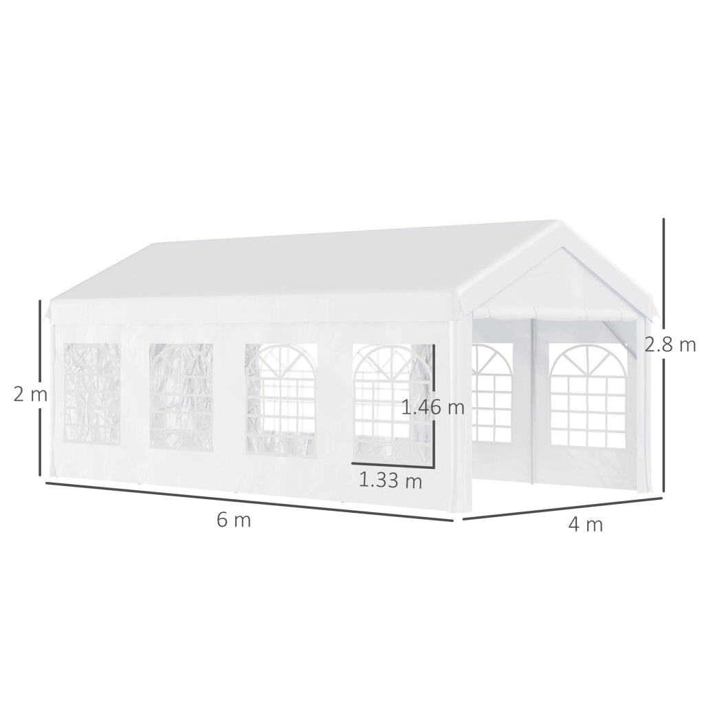 Tendostruttura 8x4x2.8m in acciaio 8 Finestre Bianco