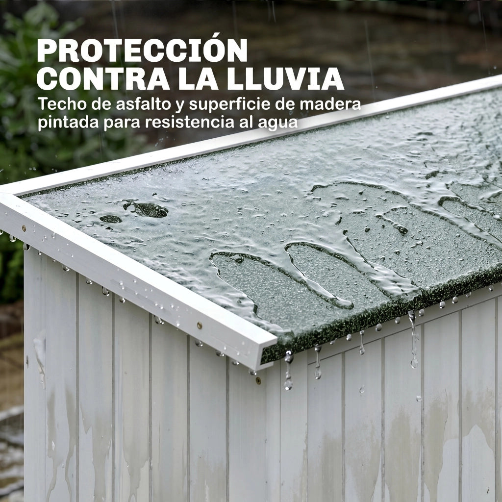 Armadio da Giardino in Legno ¨C Xylo ¨C Grigio Doppia Porta Ripiani Esterno 127,5x50x164 cm