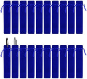 Etui a penna 20 pezzi con cordino in tessuto velluto (blu)