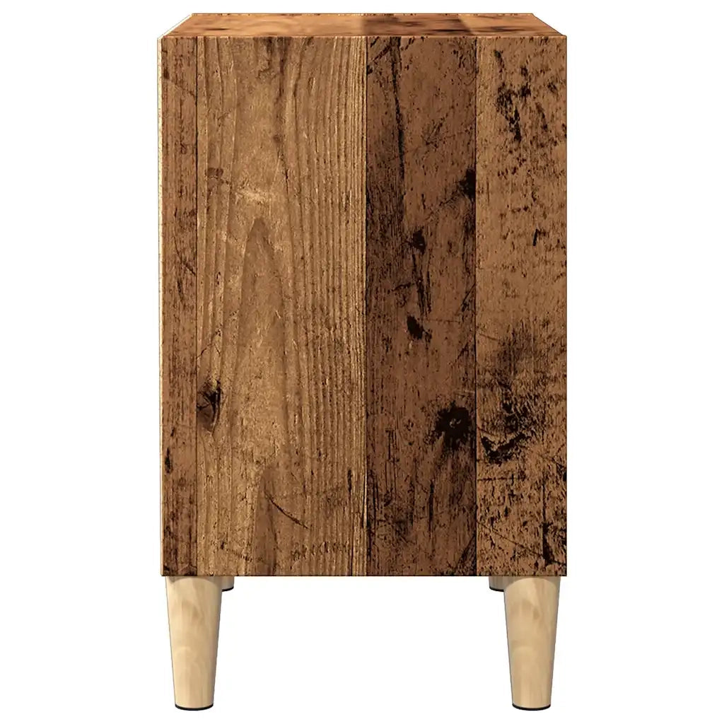 Comodino-Tavolino da notte Legno Vecchio 40x30x50 cm in Legno Multistrato