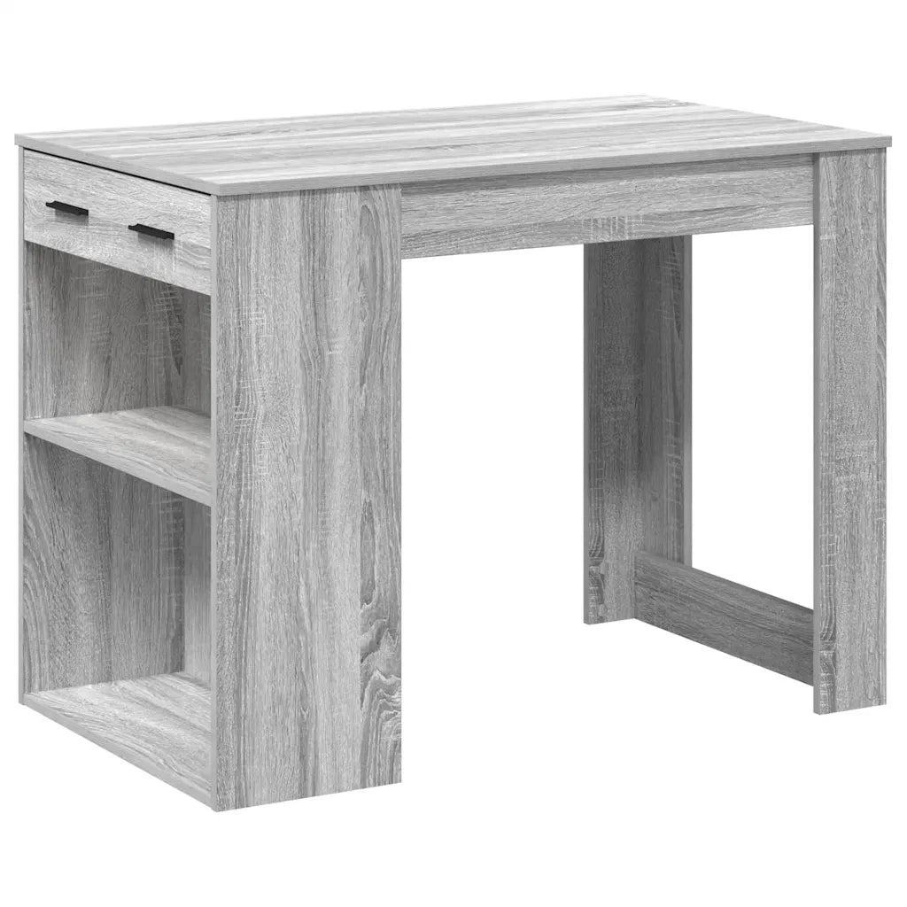 Scrivania con Cassetto Ripiano Grigio Sonoma Legno Multistrato 858691
