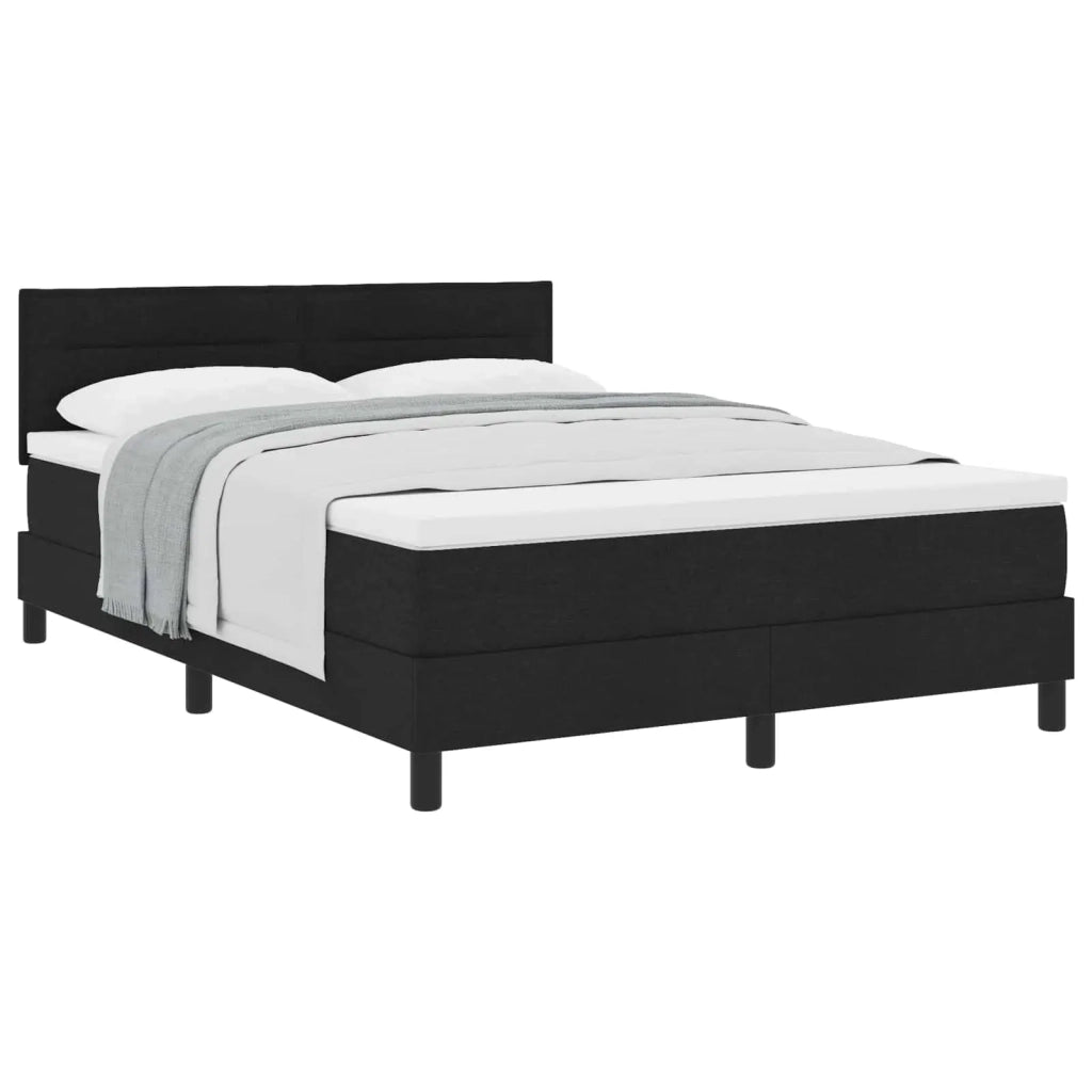 Letto a molle con testiera Nero 140 x 190 cm Tessuto 3338610