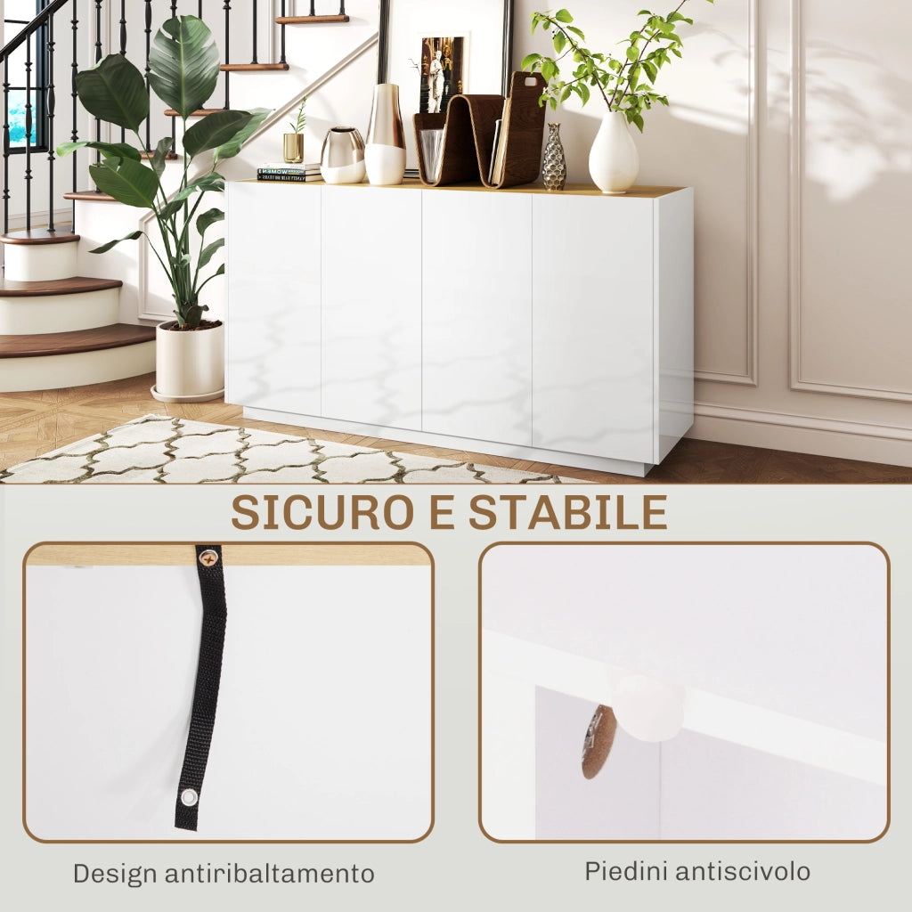 Credenza ¨C zephmum ¨C Bianco Lucido 140x40x75
