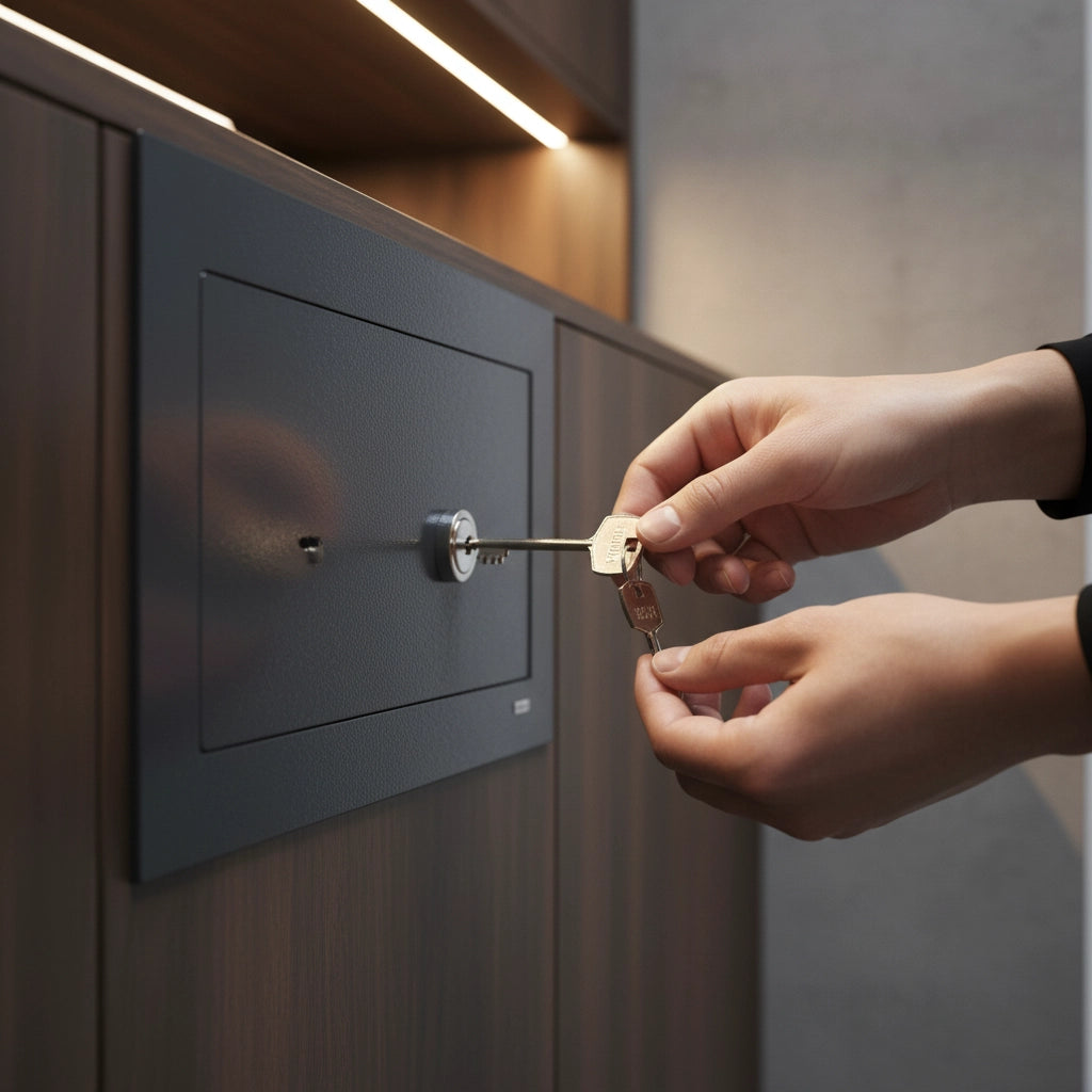Cassaforte di sicurezza compatta per protezione oggetti di valore *** misura l.31 x h.21 x p.15 cm, confezione 1
