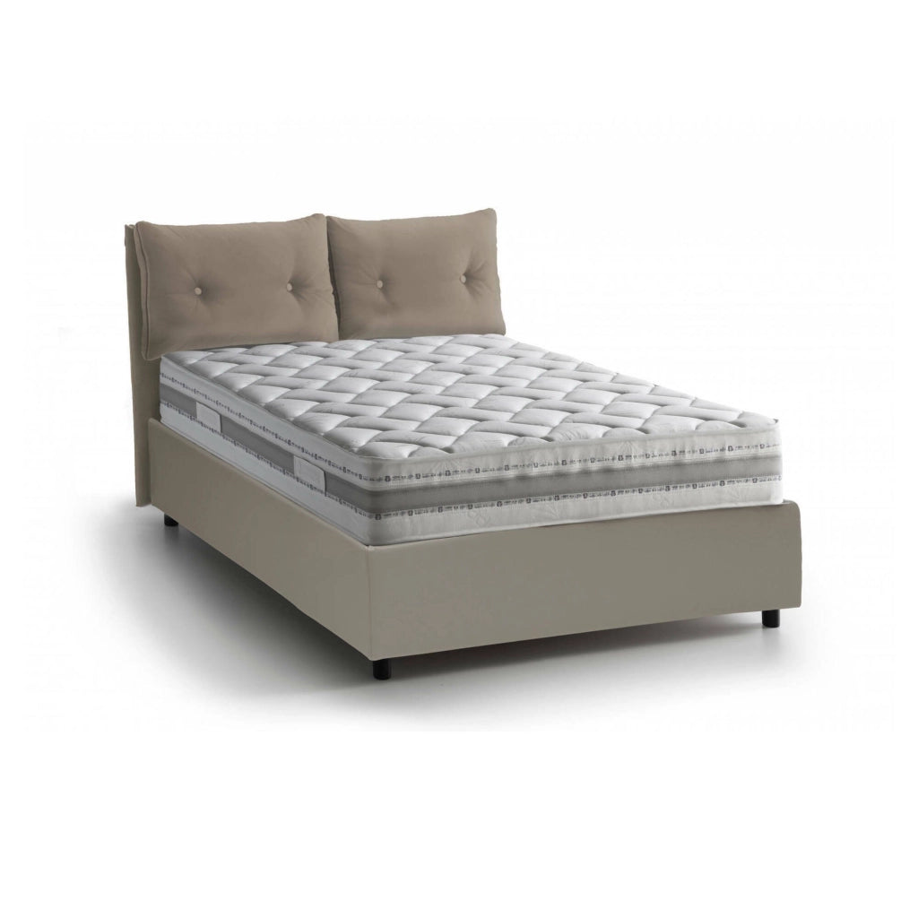 Letto Matrimoniale Hanoi, Letto Matrimoniale Materasso Incluso Made in Italy, Grigio